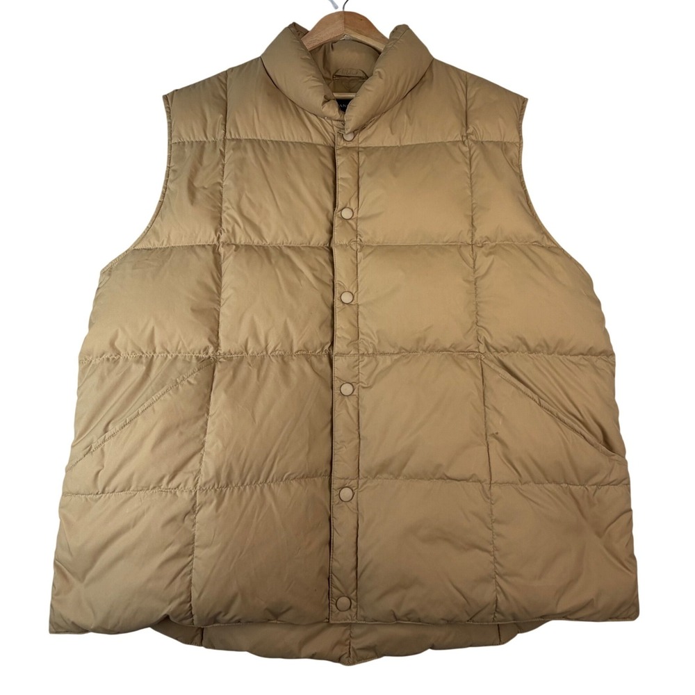 Lands' End Goose Down‎ Puffer Vest Camel Nylon Heritage Workwear Gorpcore XL